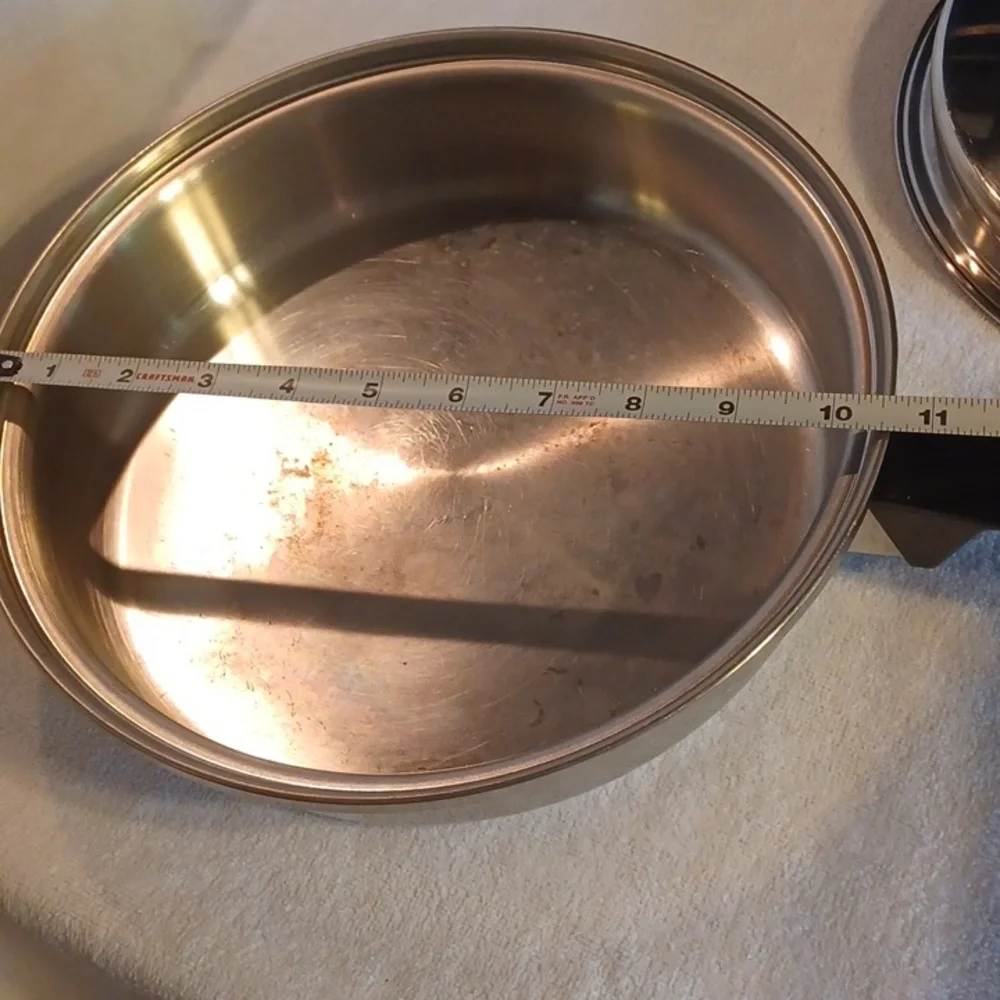 Elegant Silver Cookware with Black Handle 18-8 Stainless Steel Frying Pan